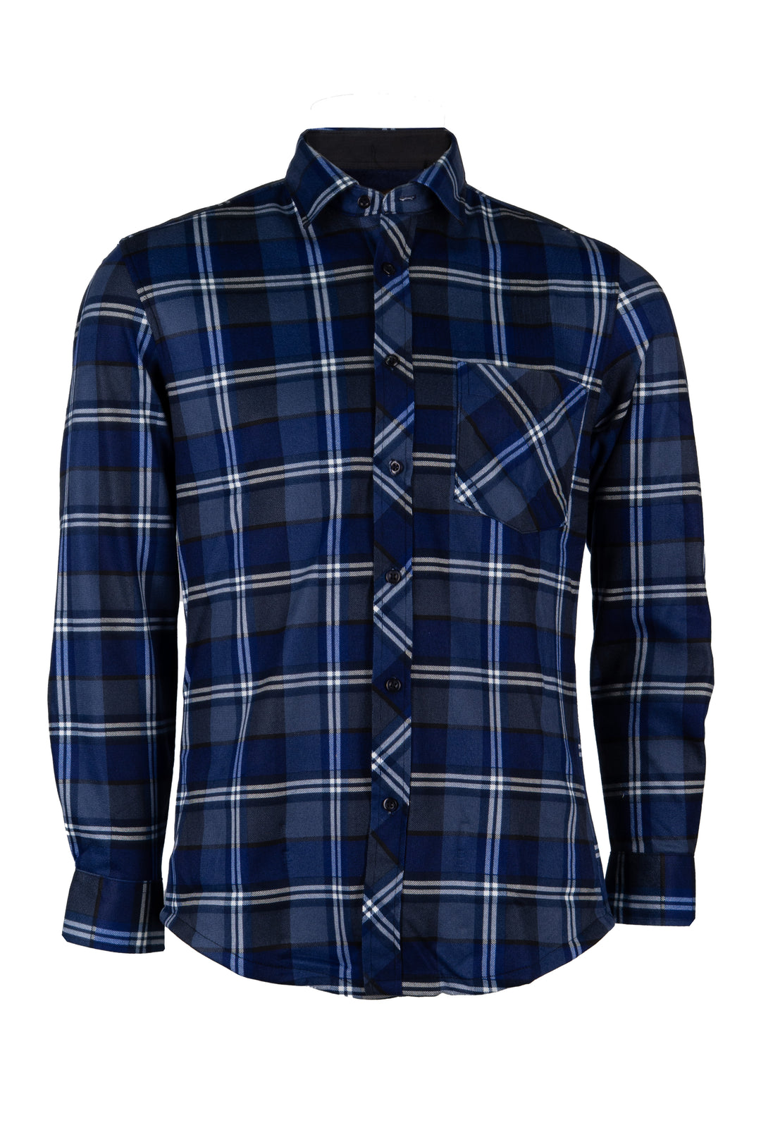 Camicia a quadri foderata internamente in pile con taschino sul petto