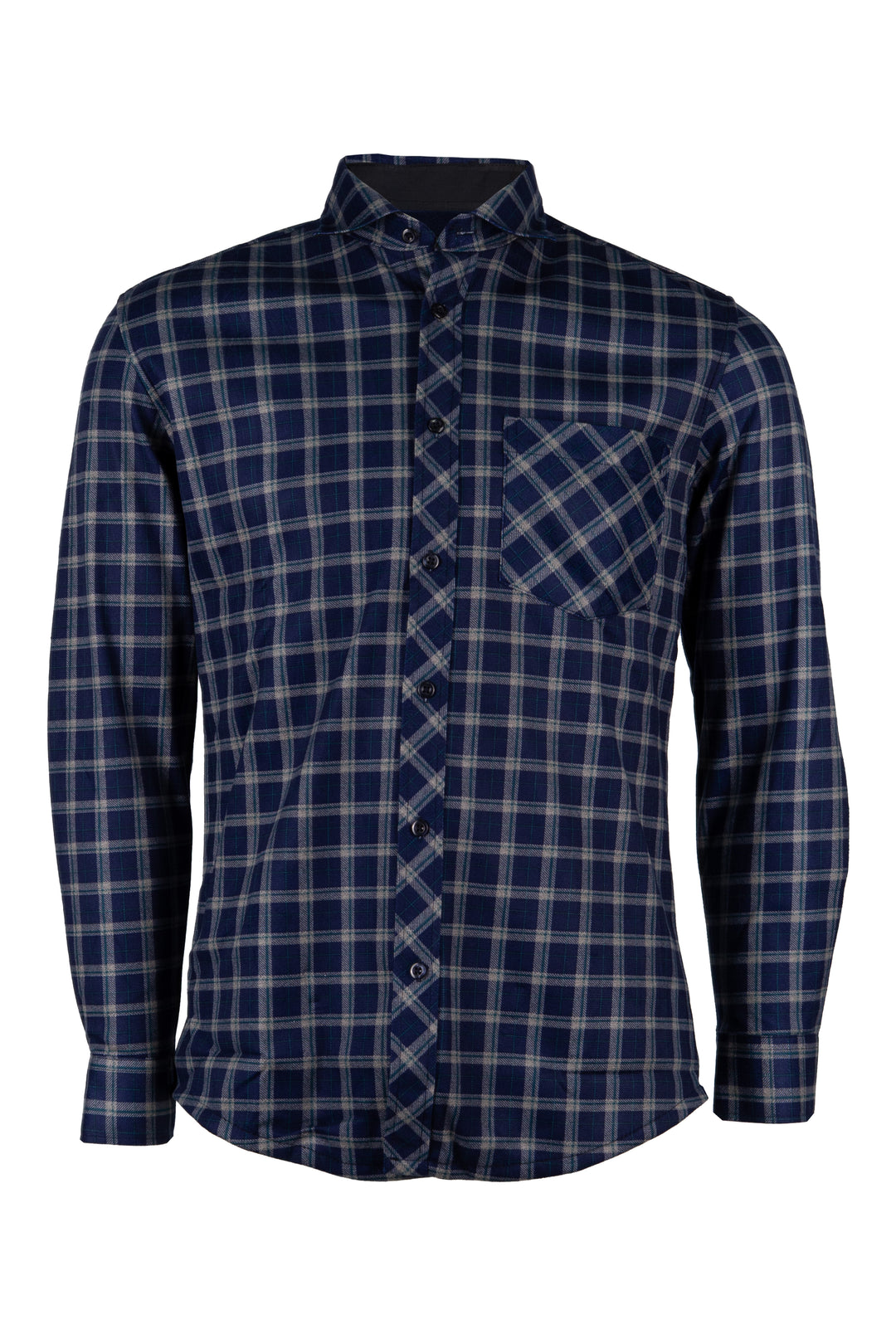 Camicia a quadri foderata internamente in pile con taschino sul petto