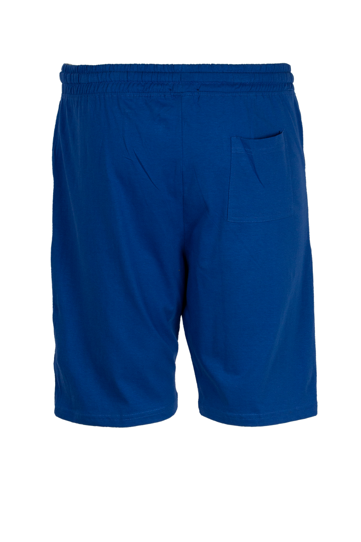 Bermuda uomo sport in morbido cotone jersey con coulisse e stampa in contrasto