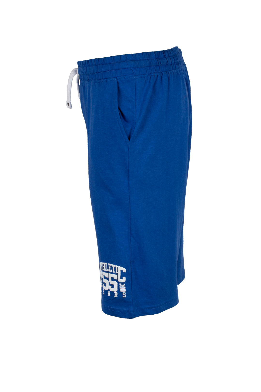 Bermuda uomo sport in morbido cotone jersey con coulisse e stampa in contrasto