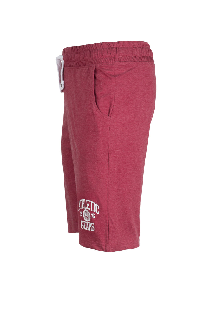 Bermuda uomo sport in morbido cotone jersey con coulisse e stampa in contrasto