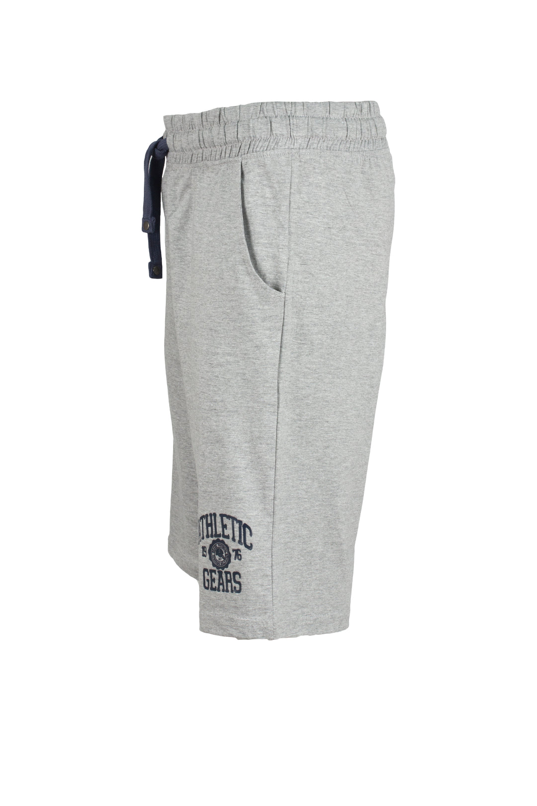 Bermuda uomo sport in morbido cotone jersey con coulisse e stampa in contrasto