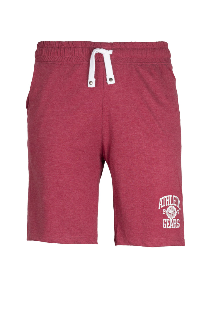 Bermuda uomo sport in morbido cotone jersey con coulisse e stampa in contrasto