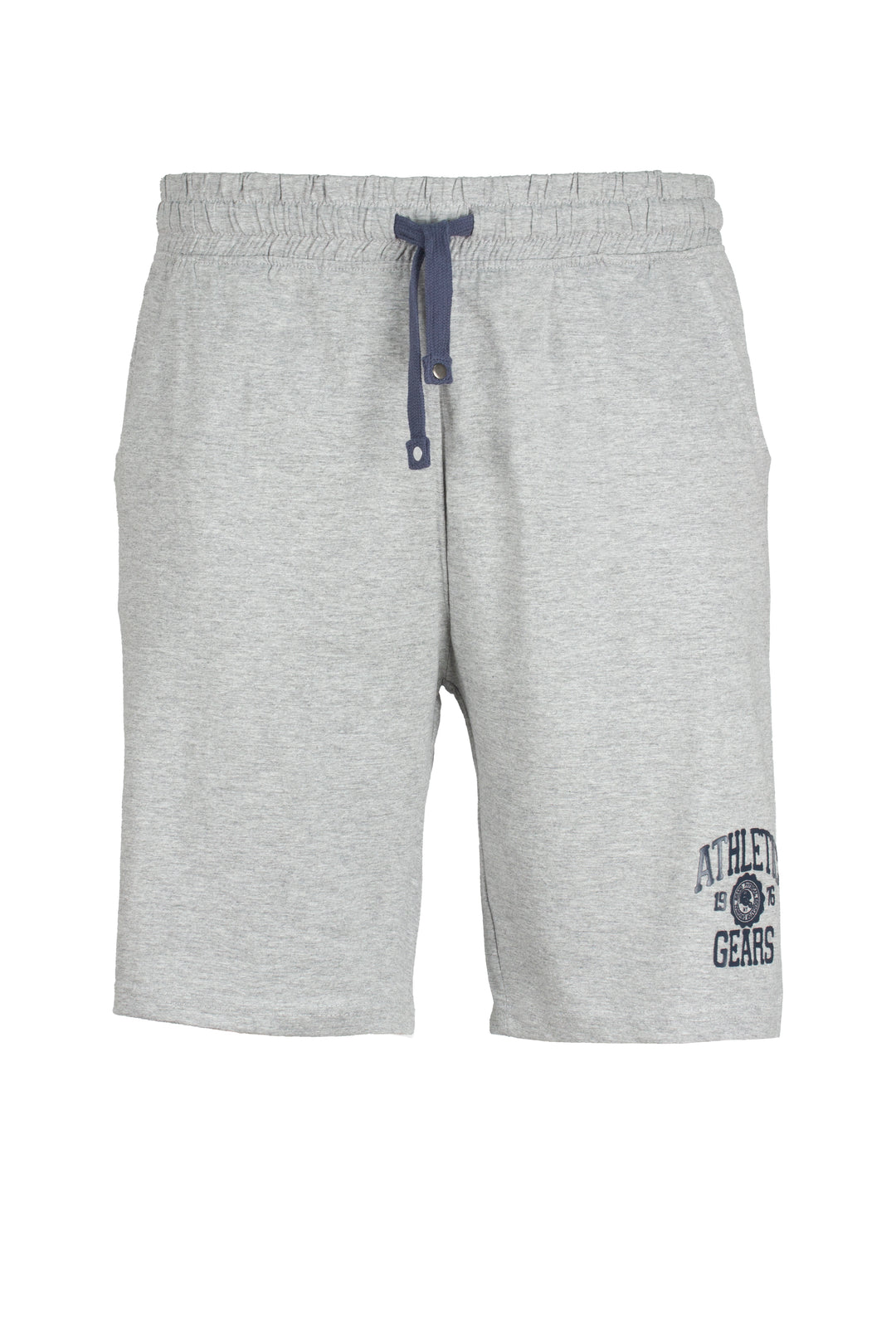 Bermuda uomo sport in morbido cotone jersey con coulisse e stampa in contrasto