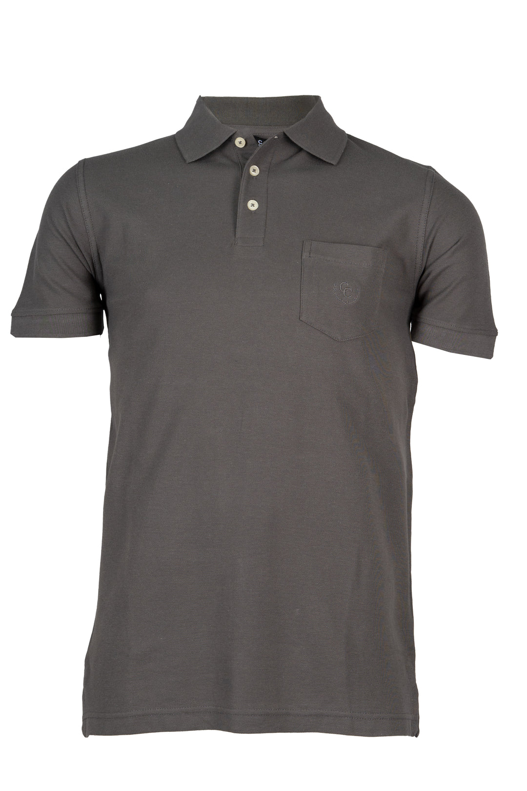 Polo uomo Coveri Collection in cotone piquet tinta unita con taschino e logo ricamato ton sur ton