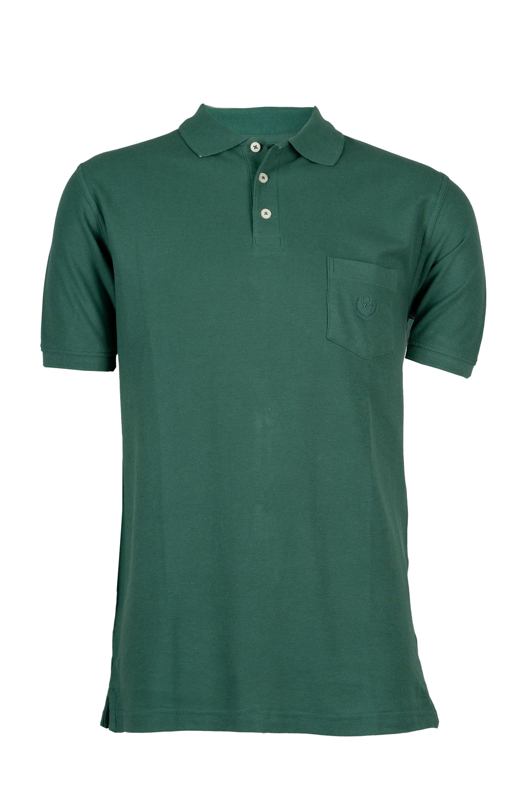 Polo uomo Coveri Collection in cotone piquet tinta unita con taschino e logo ricamato ton sur ton