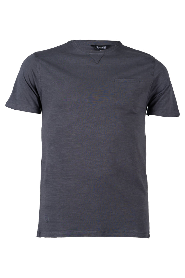 T-shirt girocollo tinta unita con taschino