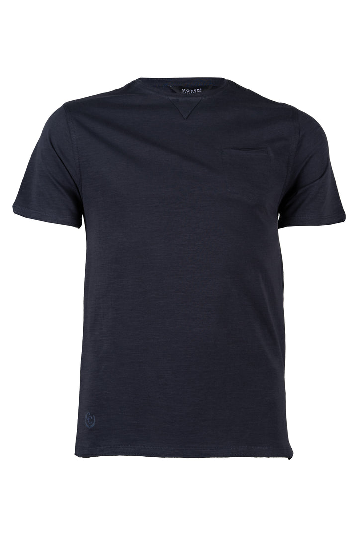 T-shirt girocollo tinta unita con taschino