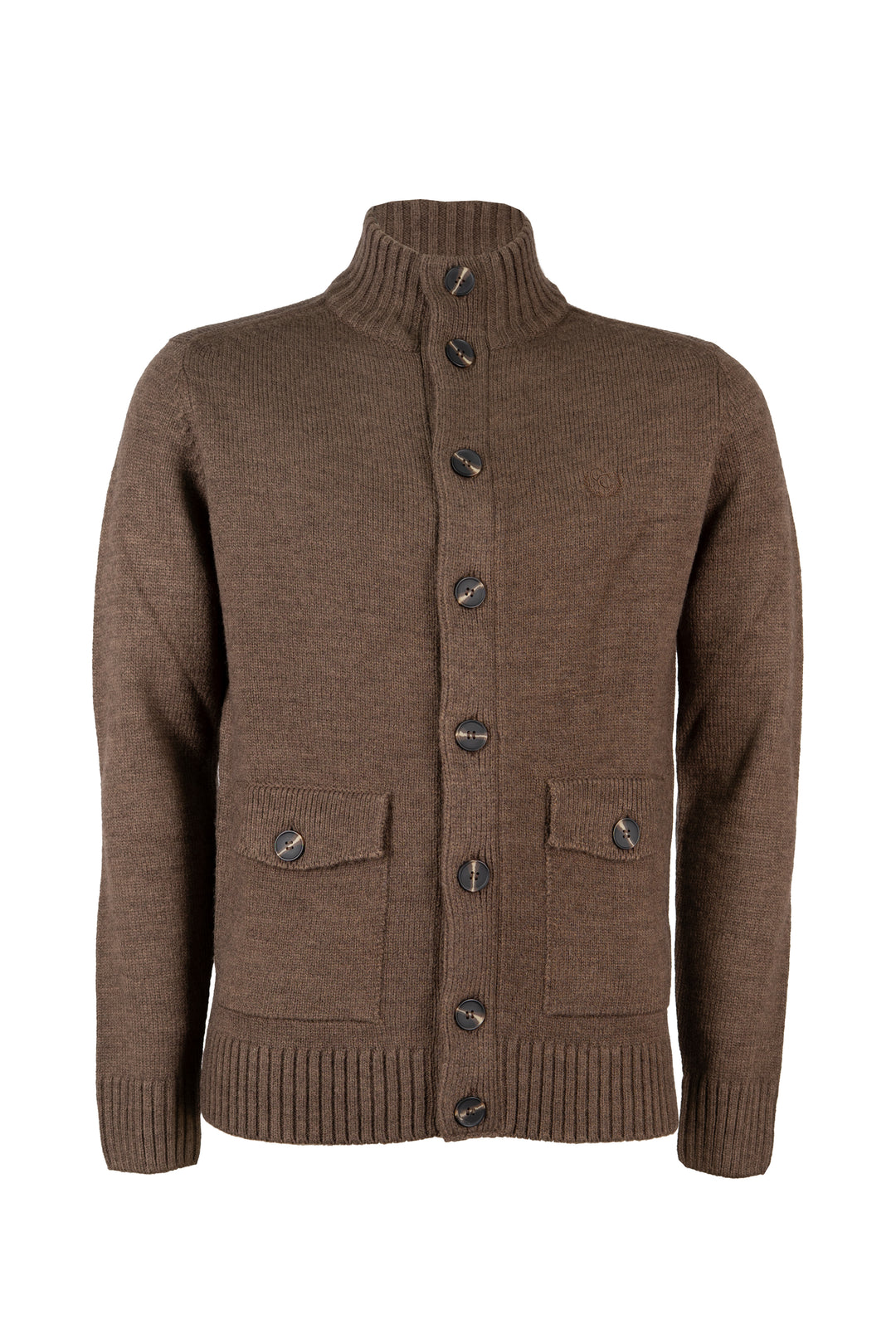 Cardigan con bottoni knit inglese in misto lana con doppia tasca