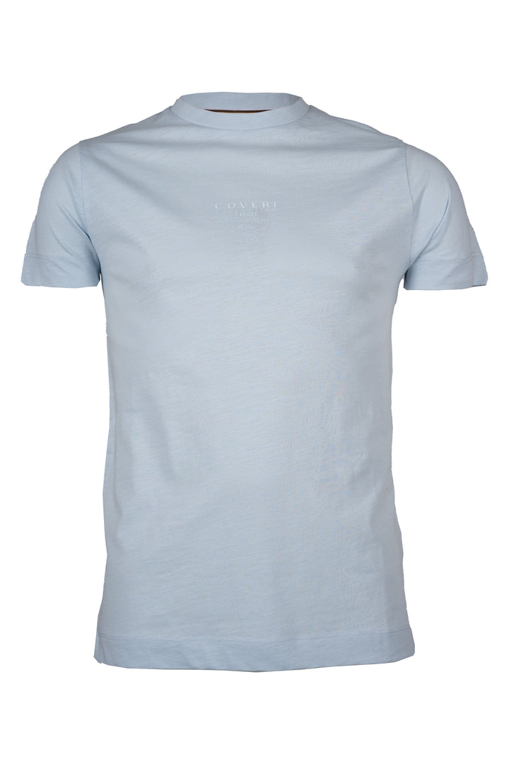 T-shirt girocollo in cotone pastello con stampa hd sul petto