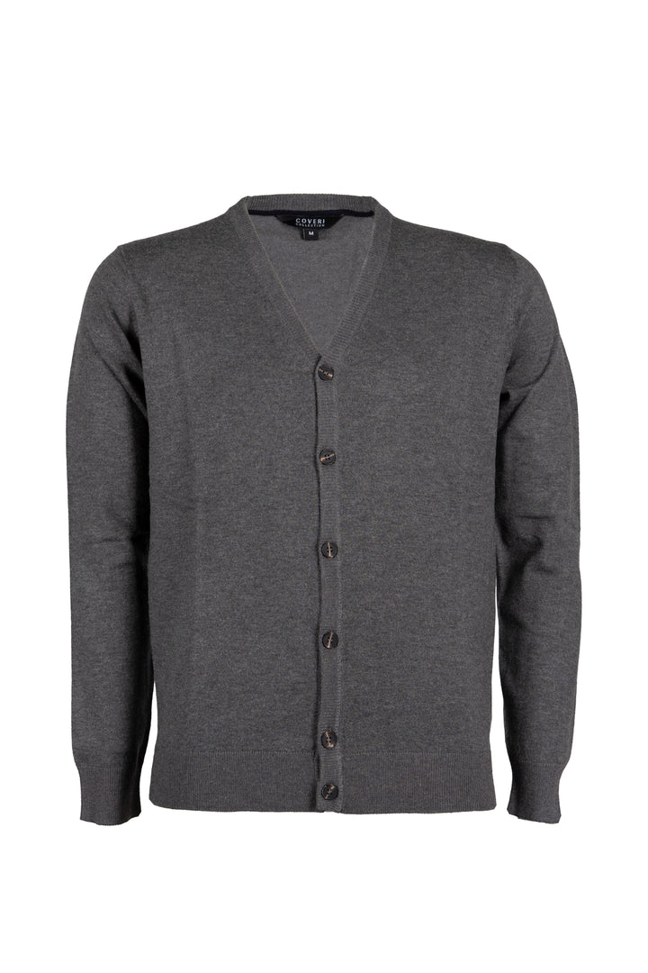 Cardigan uomo Coveri Collection con scollo a V e bottoni in misto lana