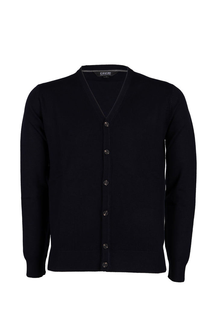 Cardigan uomo Coveri Collection con scollo a V e bottoni in misto lana