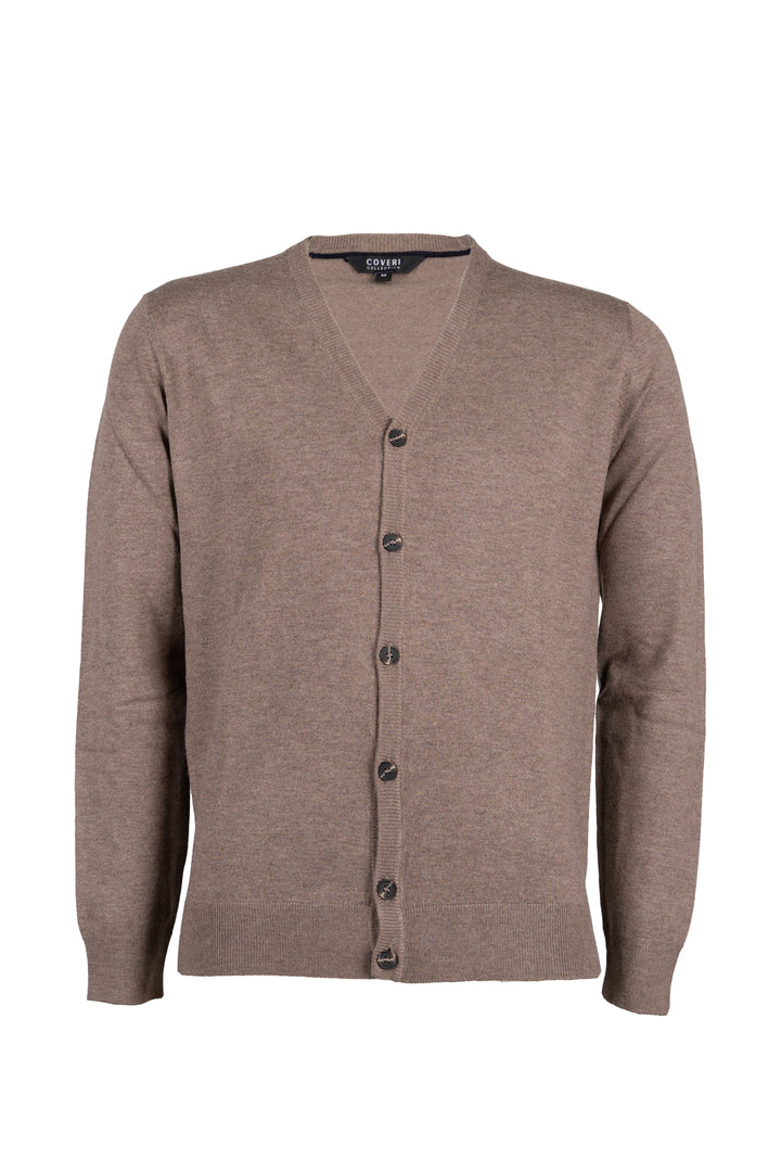Cardigan uomo Coveri Collection con scollo a V e bottoni in misto lana