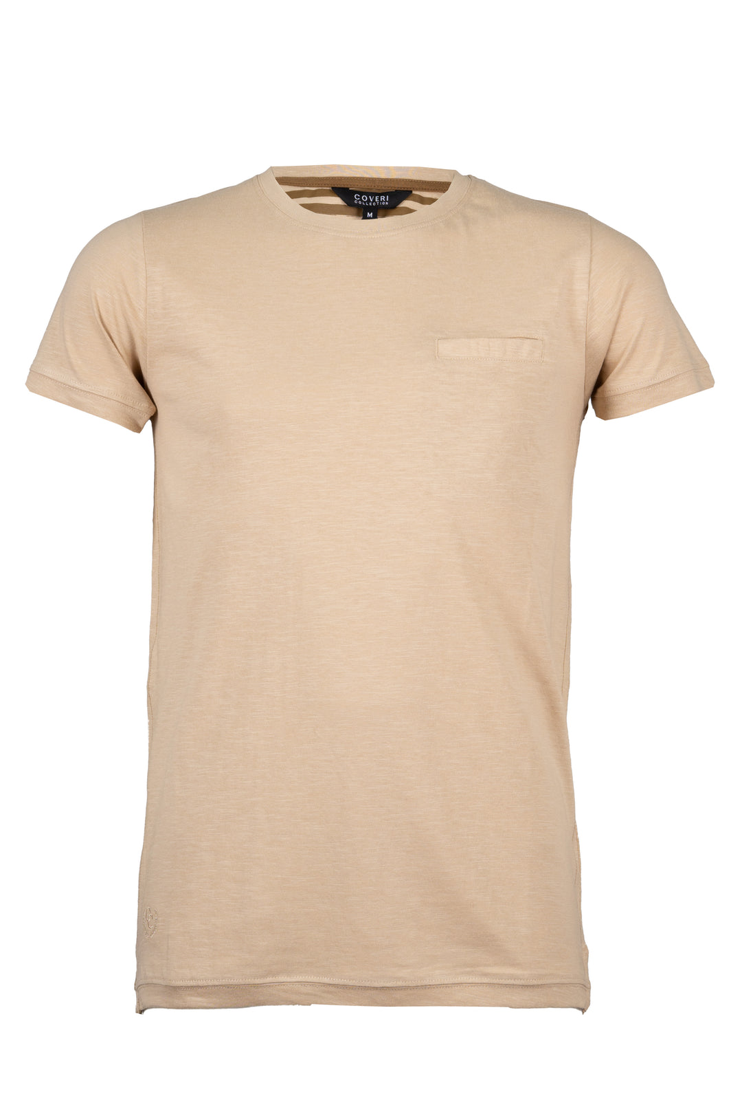 T-Shirt tinta unita con ricami a contrasto
