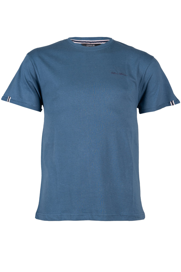 T-shirt girocollo Coveri Viale Morin mezza manica con stampa in rilievo sul petto e applicazioni