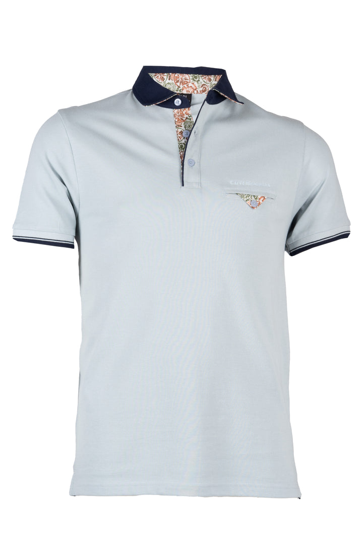 Polo uomo Coveri Collection in cotone piquet con dettagli in contrasto e stampa All Over