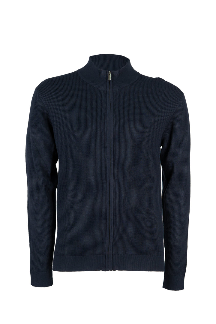Cardigan uomo full zip con ricamo sul petto