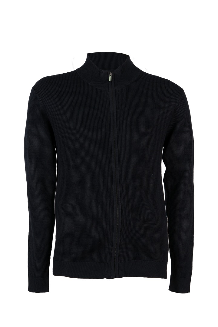 Cardigan uomo full zip con ricamo sul petto