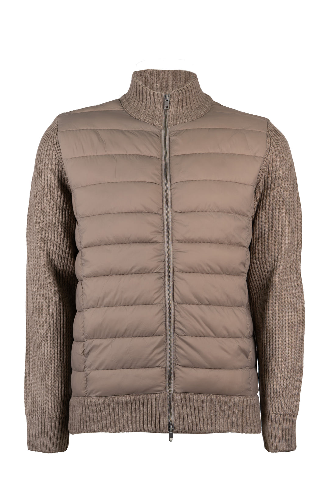 Giacca uomo collo alto con zip intera in misto lana con front padded