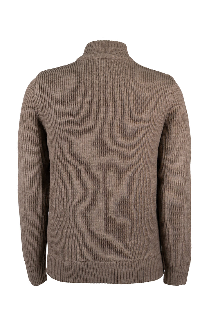 Giacca uomo collo alto con zip intera in misto lana con front padded