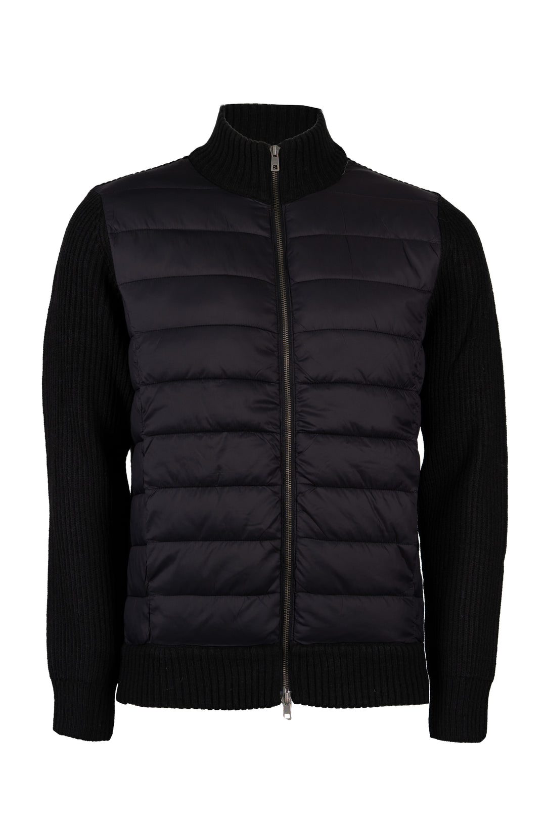 Giacca uomo collo alto con zip intera in misto lana con front padded