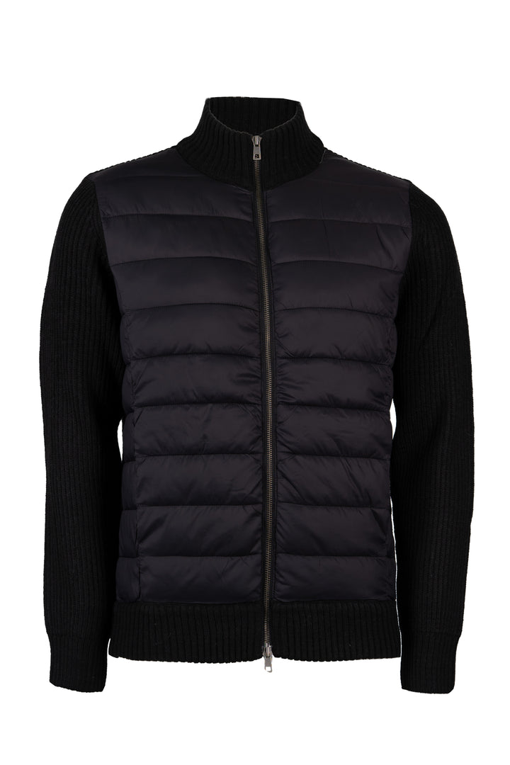 Giacca uomo collo alto con zip intera in misto lana con front padded
