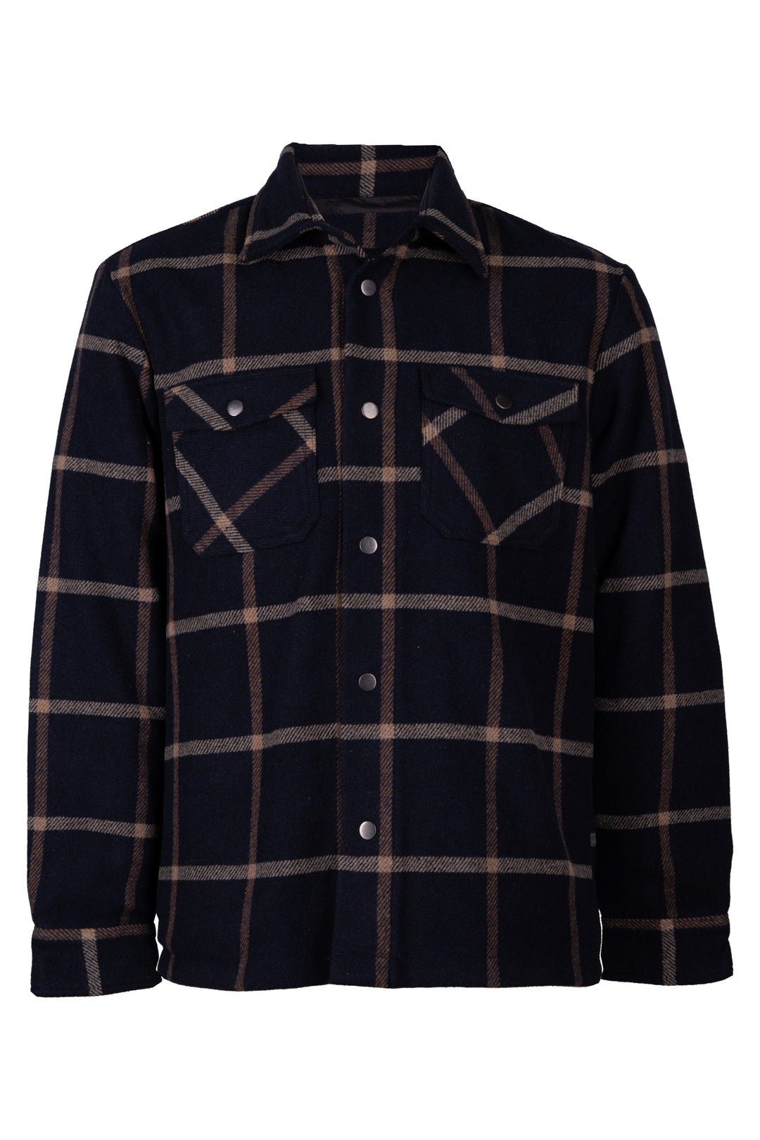 Giacca overshirt in misto lana con fodera in contrasto