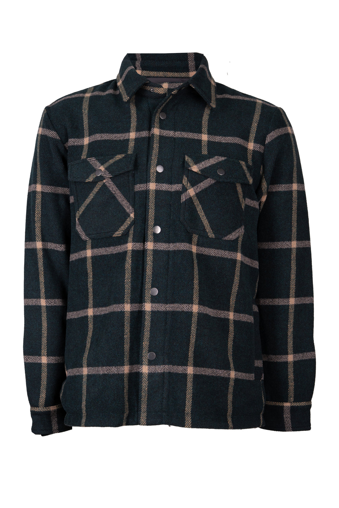 Giacca overshirt in misto lana con fodera in contrasto