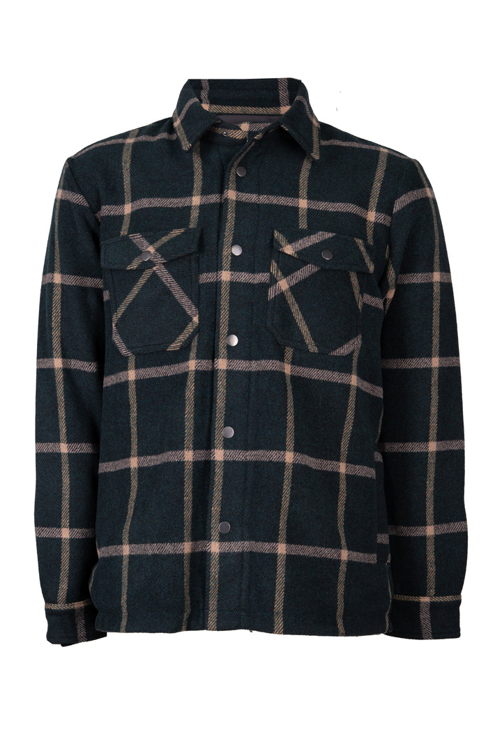 Giacca overshirt in misto lana con fodera in contrasto