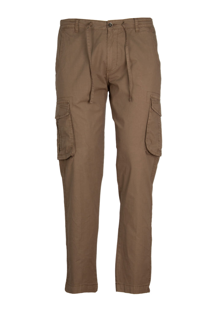 Pantalone cargo elasticizzato con coulisse e tasconi laterali