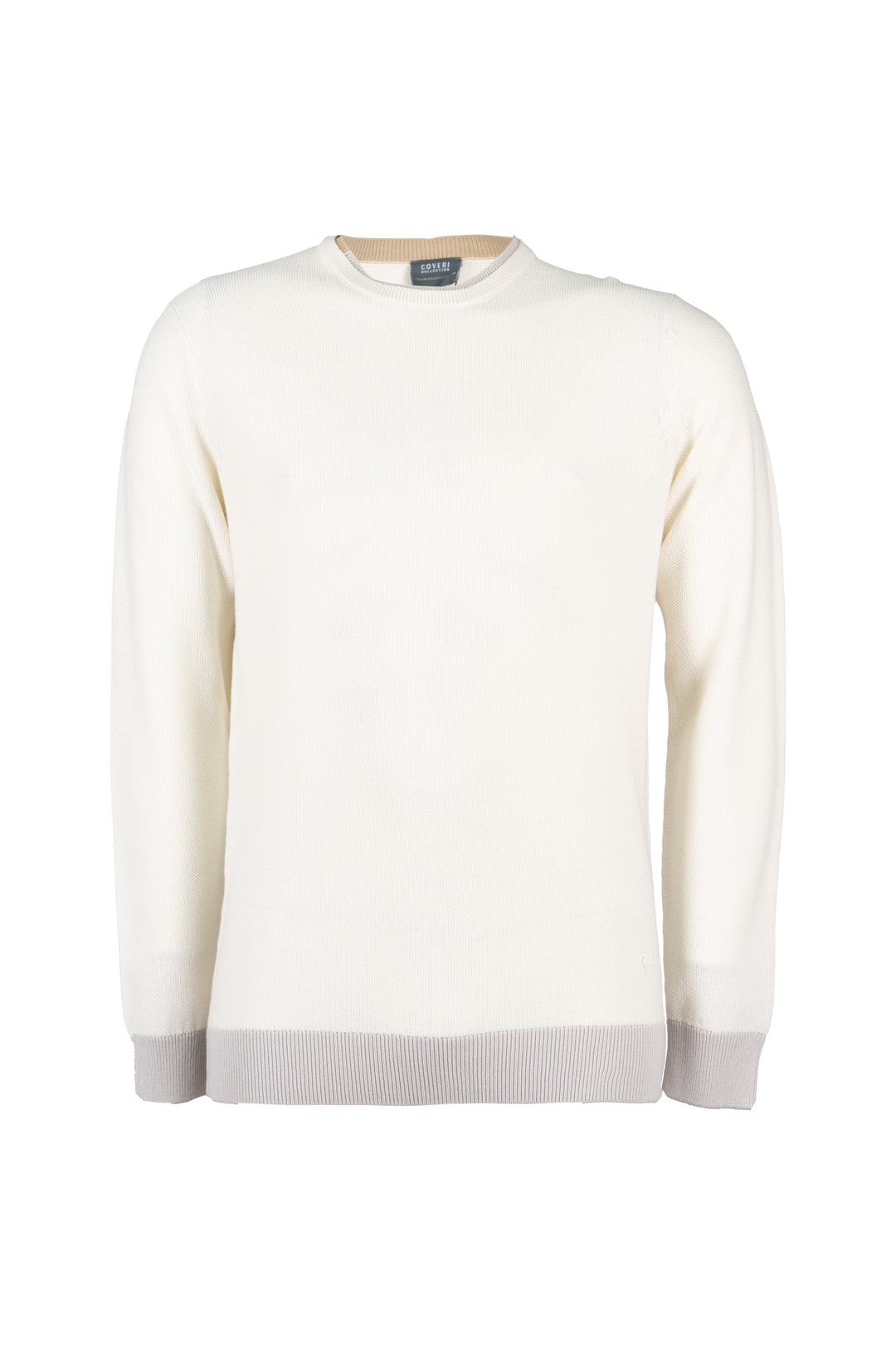 Pullover uomo girocollo Coveri Collection Allover Piquet Knitting con contrasti cromatici