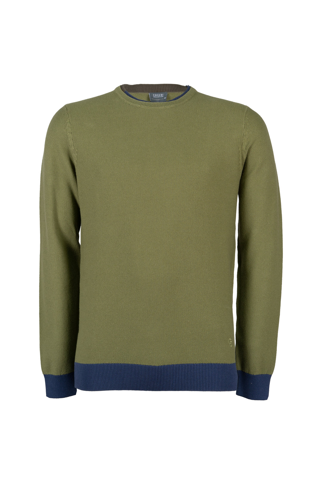 Pullover uomo girocollo Coveri Collection Allover Piquet Knitting con contrasti cromatici