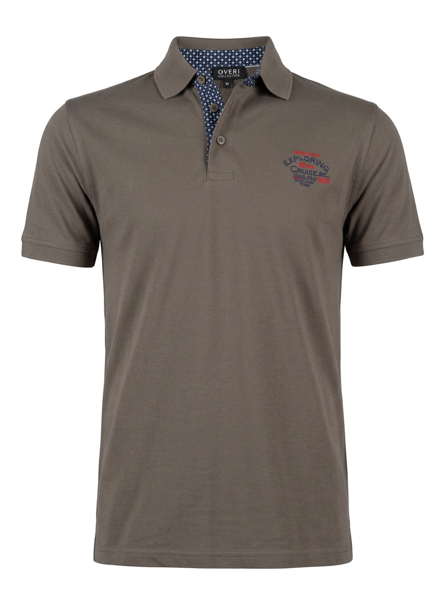 Polo uomo Coveri Collection manica corta in cotone jersey con ricamo sul cuore