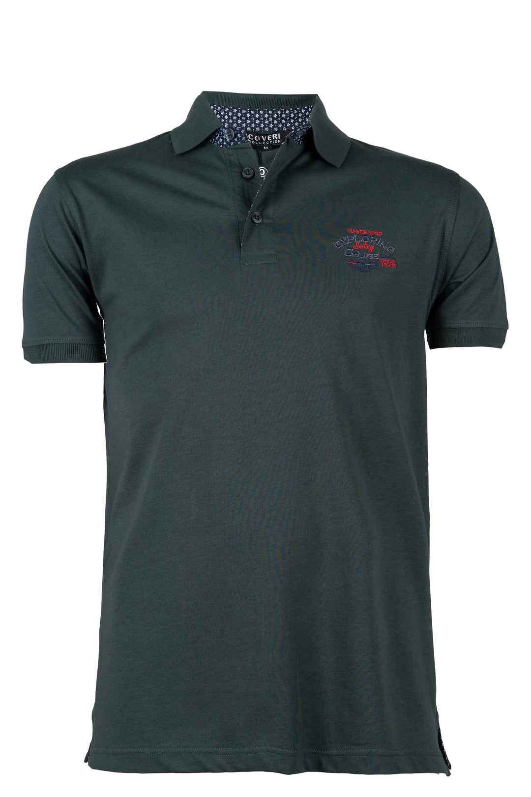 Polo uomo Coveri Collection manica corta in cotone jersey con ricamo sul cuore