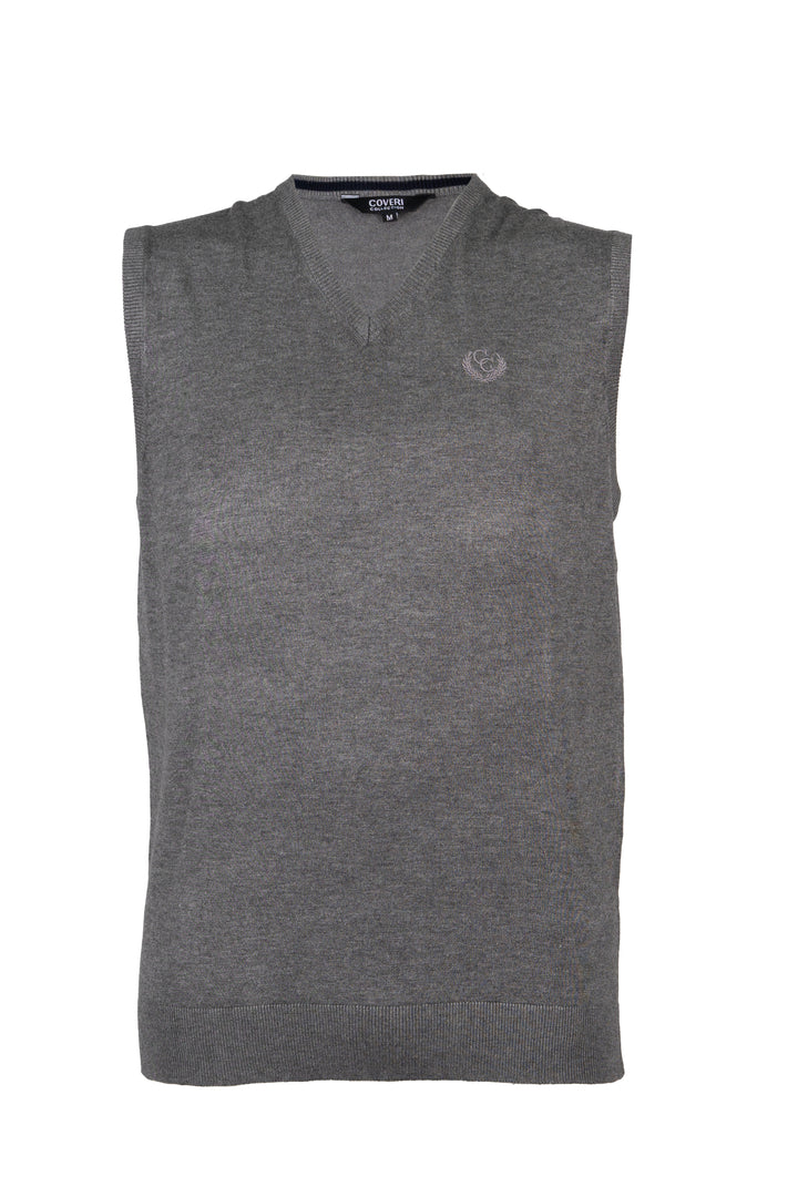 Gilet con scollo a V e logo ricamato