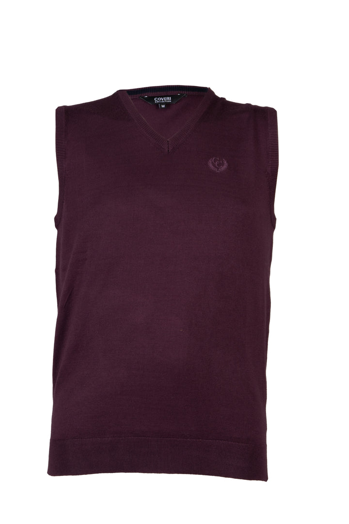 Gilet con scollo a V e logo ricamato