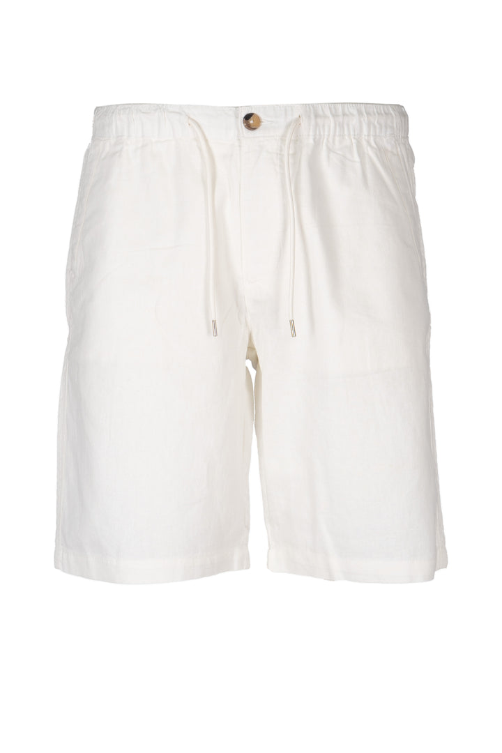 Bermuda uomo Coveri Collection pantalaccio in misto lino con cinto elasticizzato