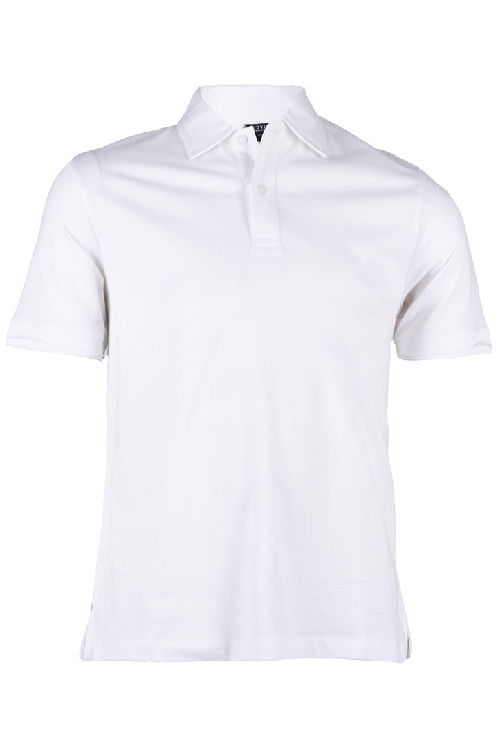 Polo uomo manica corta in jersey di cotone con logo gommato sul fianco