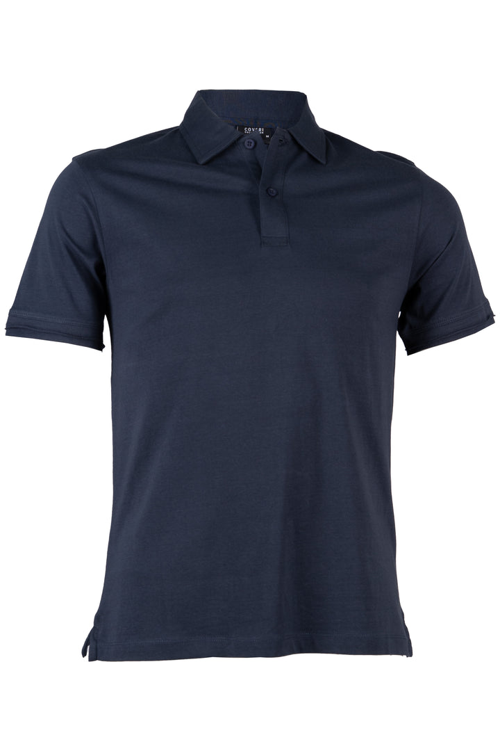 Polo uomo manica corta in jersey di cotone con logo gommato sul fianco