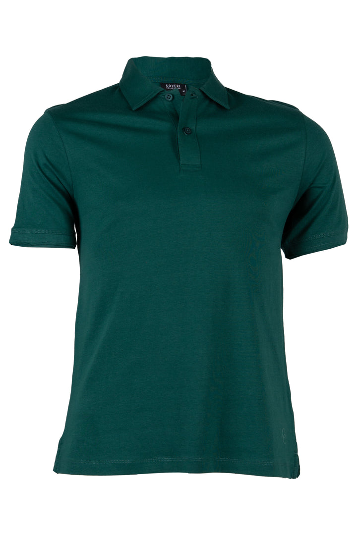 Polo uomo manica corta in jersey di cotone con logo gommato sul fianco