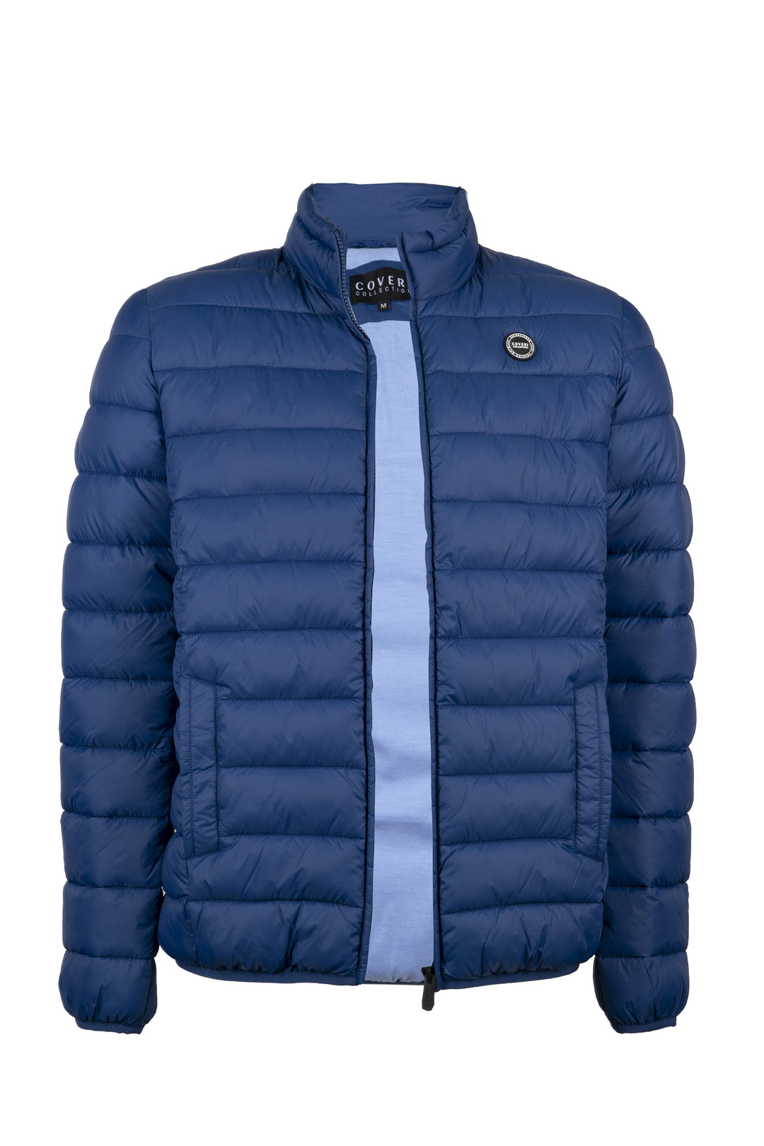 Giubbino 100Gr full zip con interno in cotone Oxford celeste
