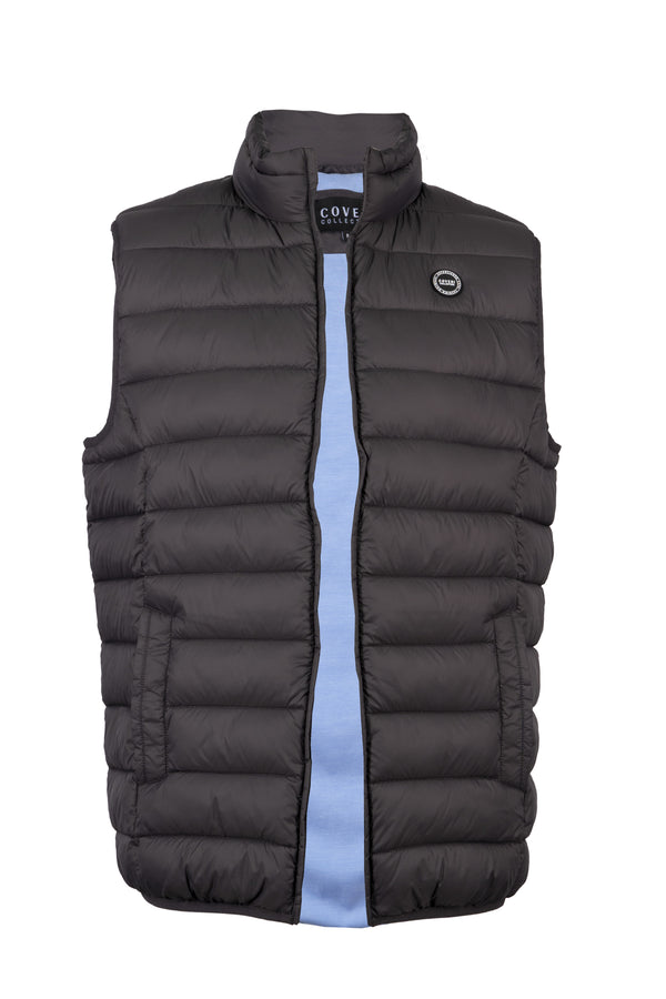Gilet 100gr smanicato con interno in cotone Oxford celeste colore grigio antracite