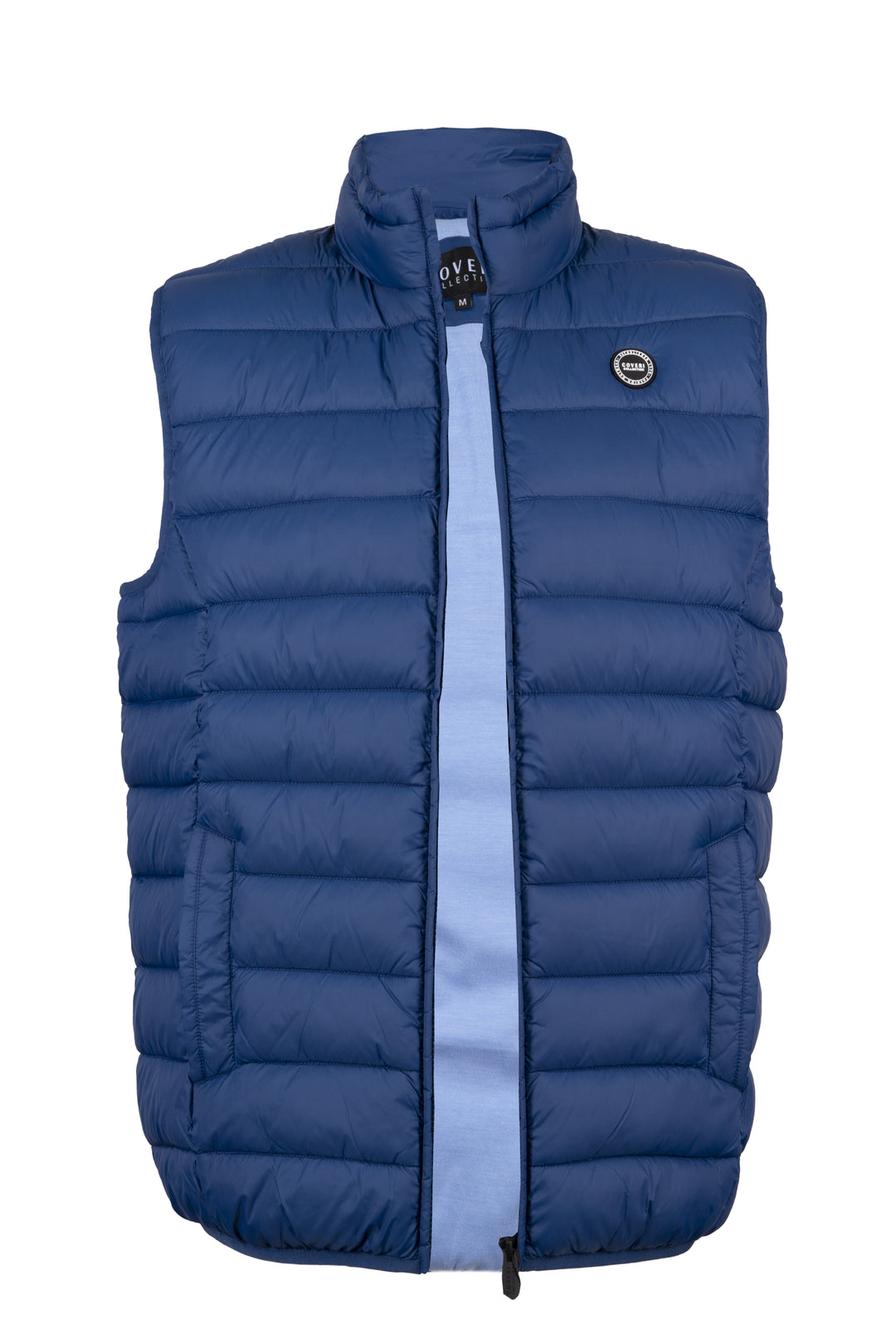 Gilet 100gr smanicato con interno in cotone Oxford celeste
