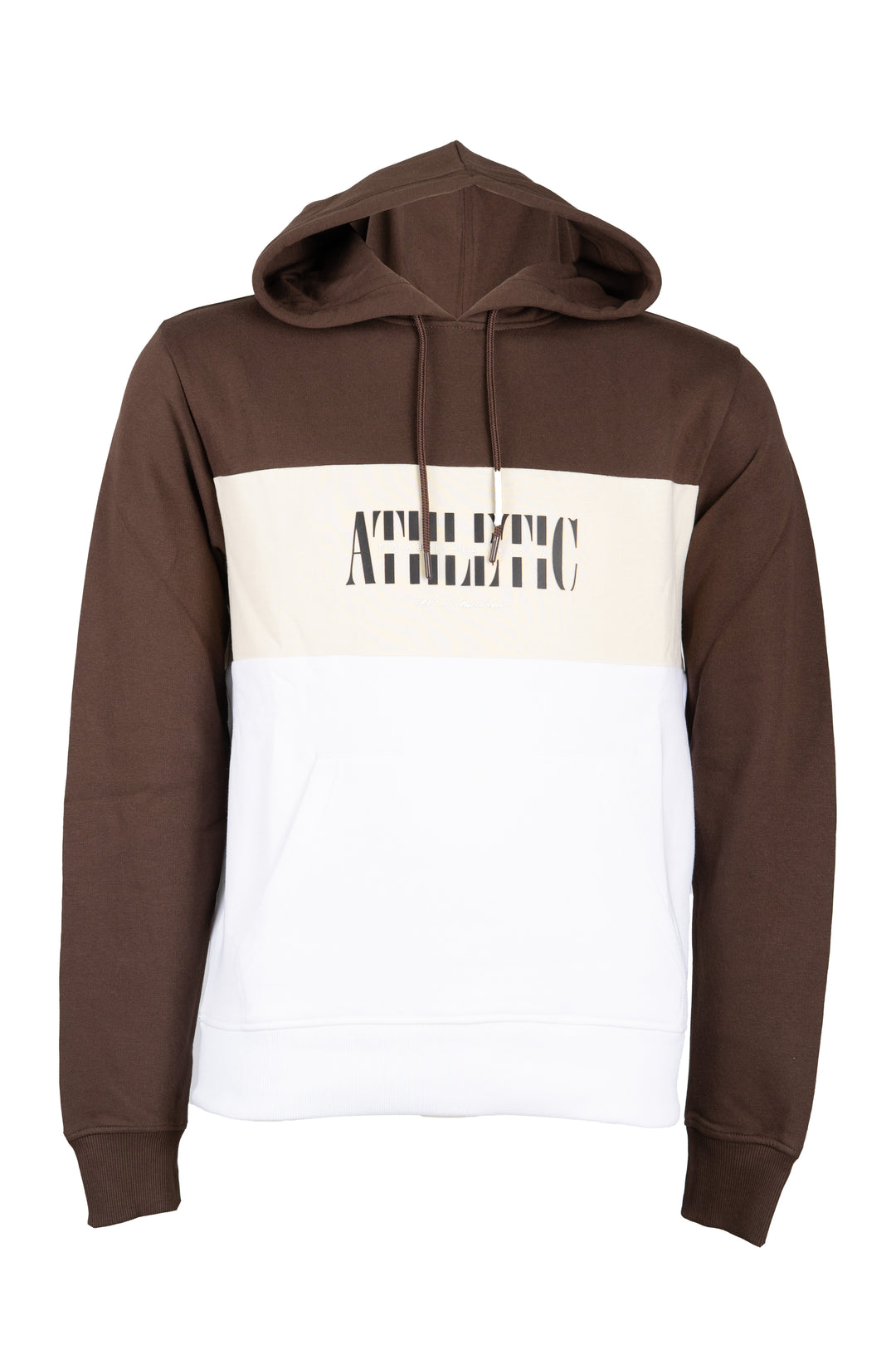 Felpa uomo Coveri Collection color block con cappuccio e stampa sul petto high density