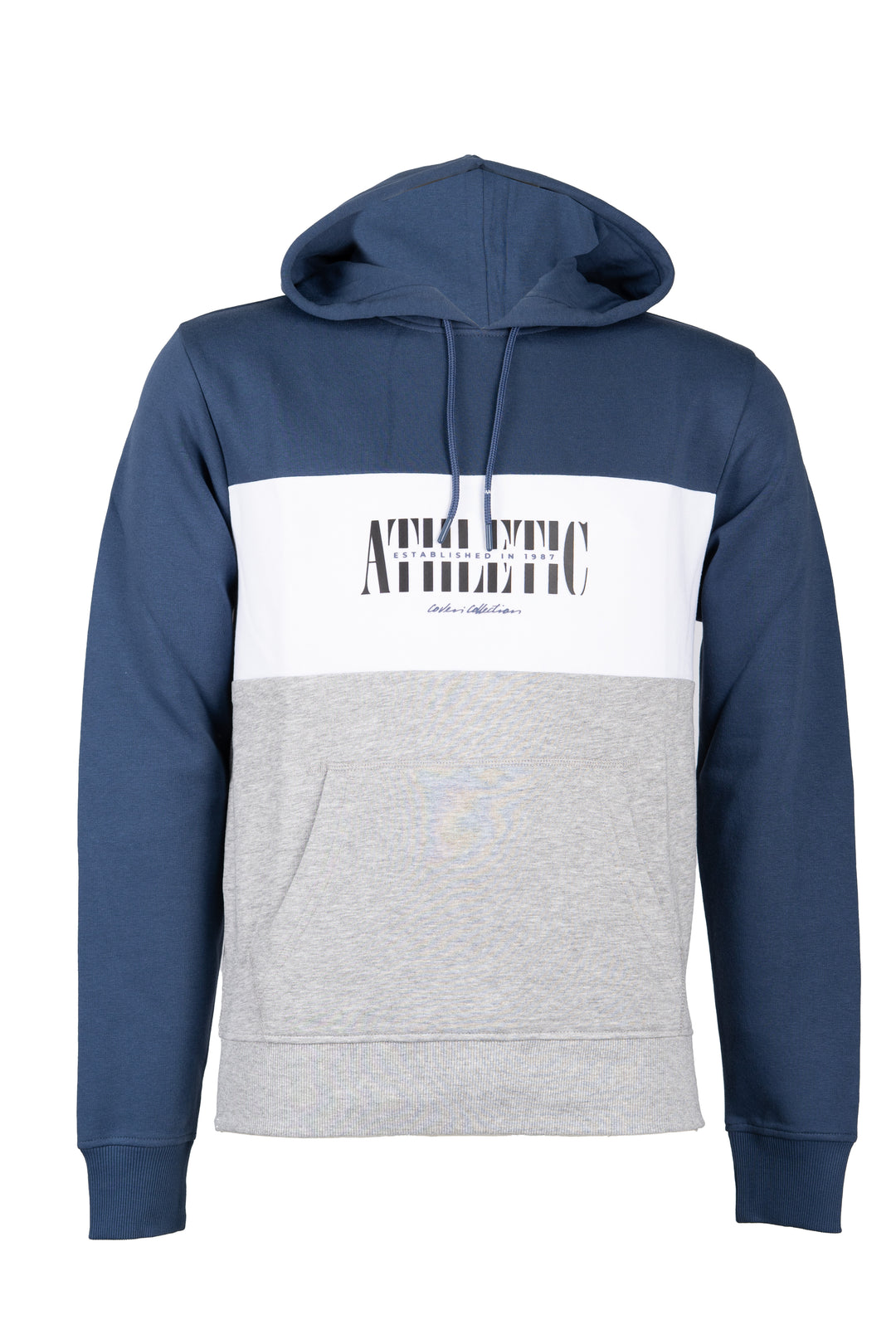 Felpa uomo Coveri Collection color block con cappuccio e stampa sul petto high density