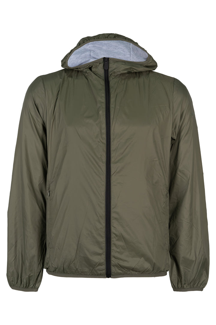 Giubbino uomo Coveri Collection foderato in tessuto grigio melange con cappuccio e tasche laterali