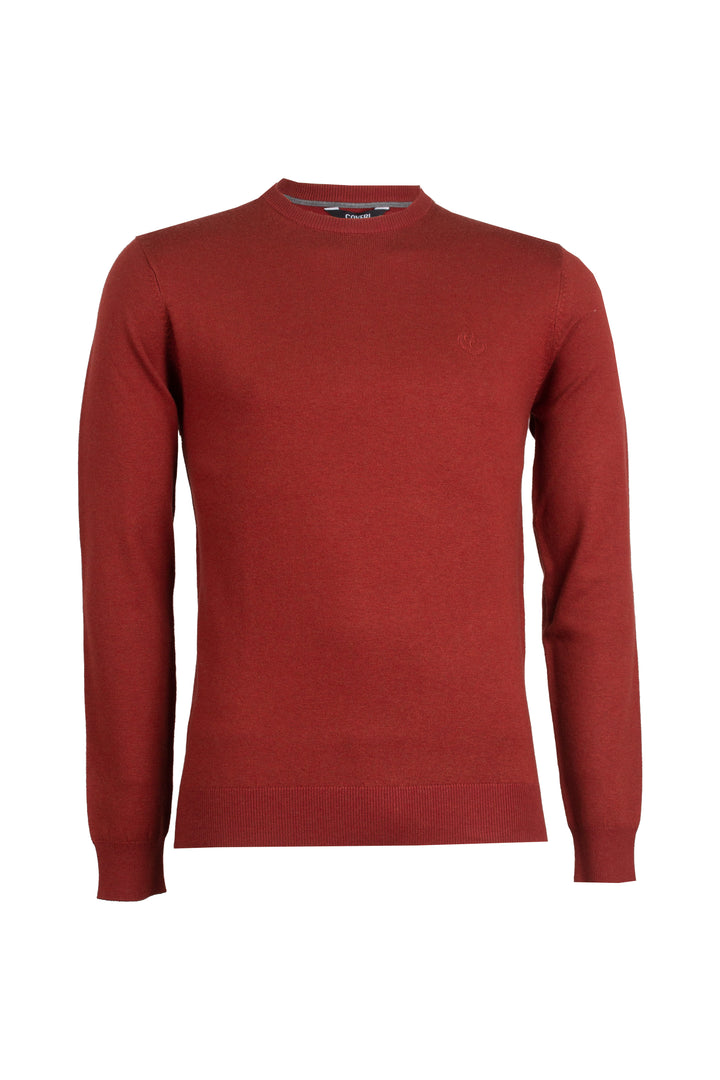 Pullover girocollo in misto lana con logo ricamato sul cuore