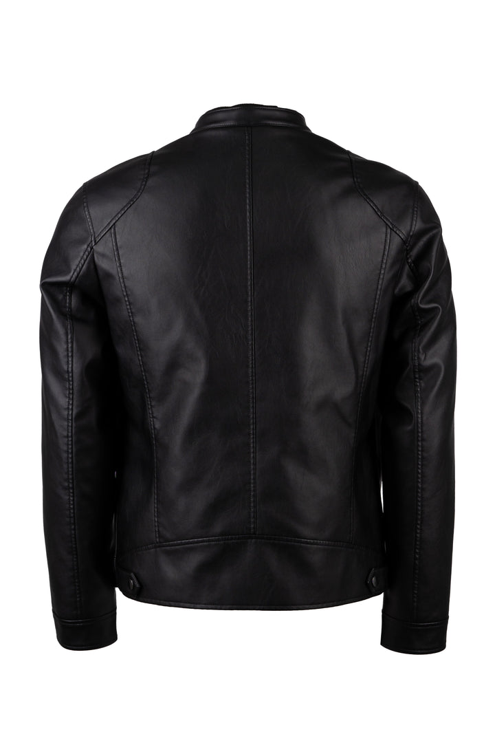 Giubbotto biker in similpelle con imbottitura