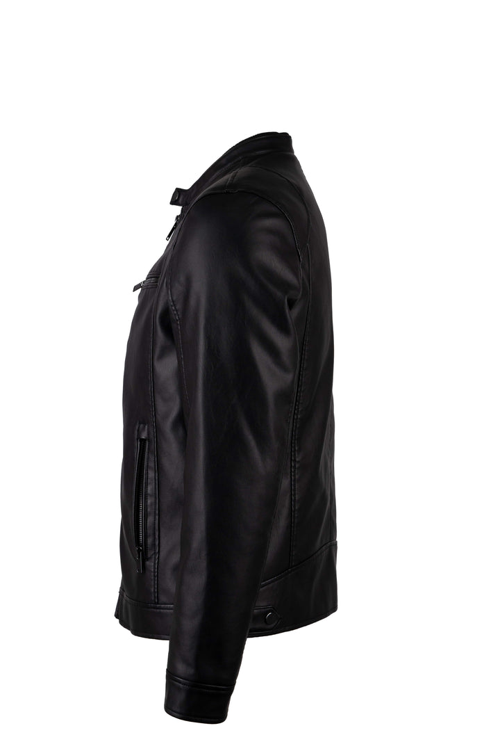 Giubbotto biker in similpelle con imbottitura