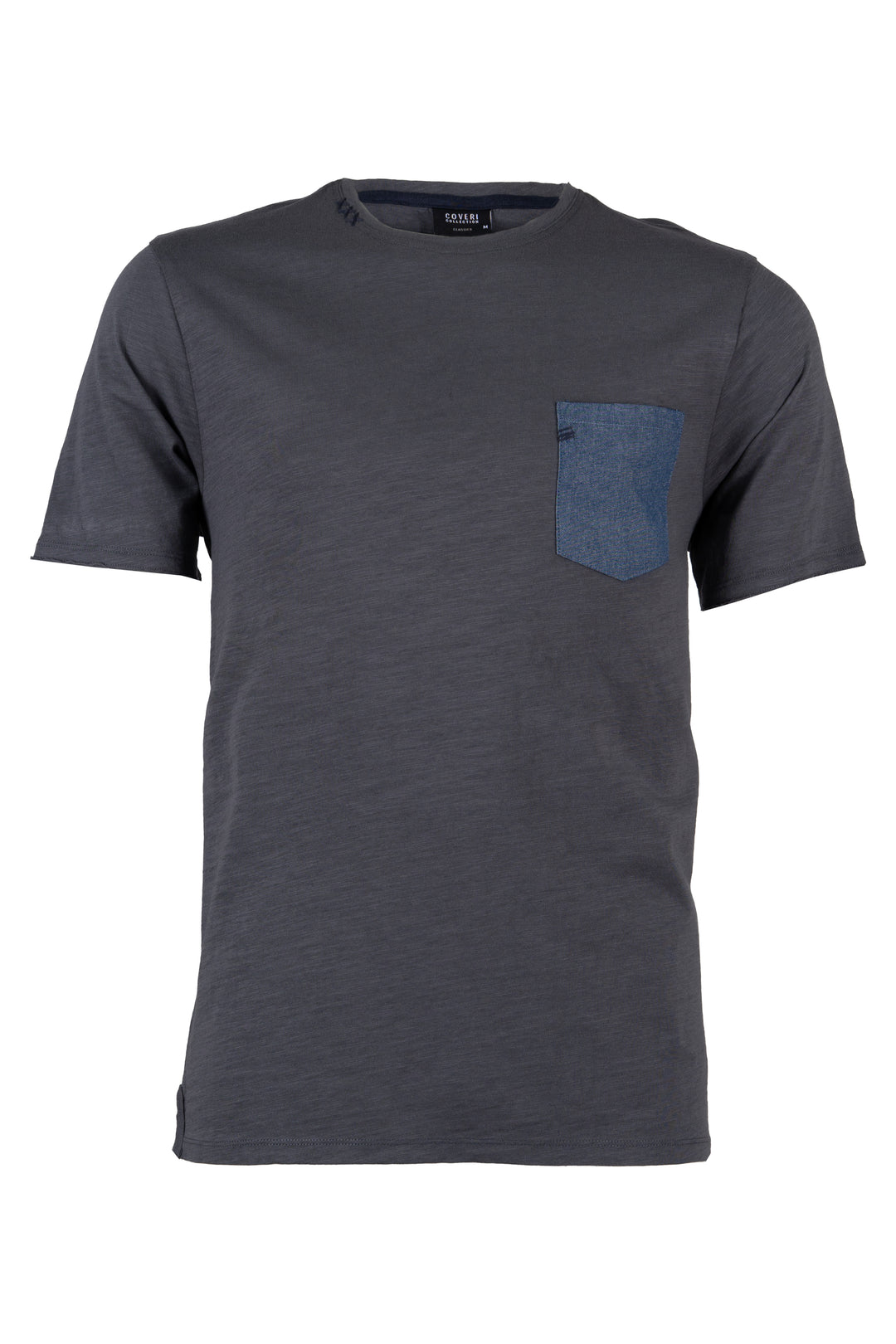 T-shirt uomo girocollo Coveri Collection con taschino chambray stampa all over